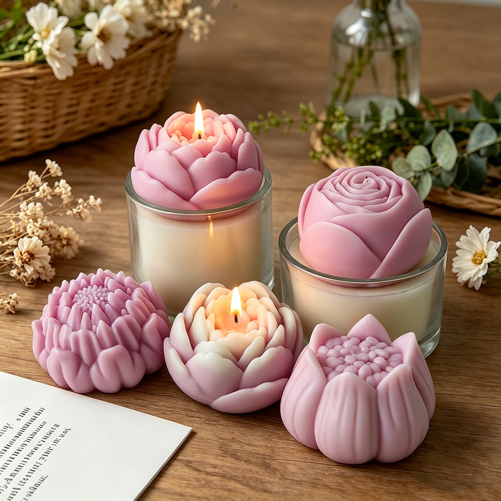 Candle Making Video - 3D-форма из силикона для цветов: пион,