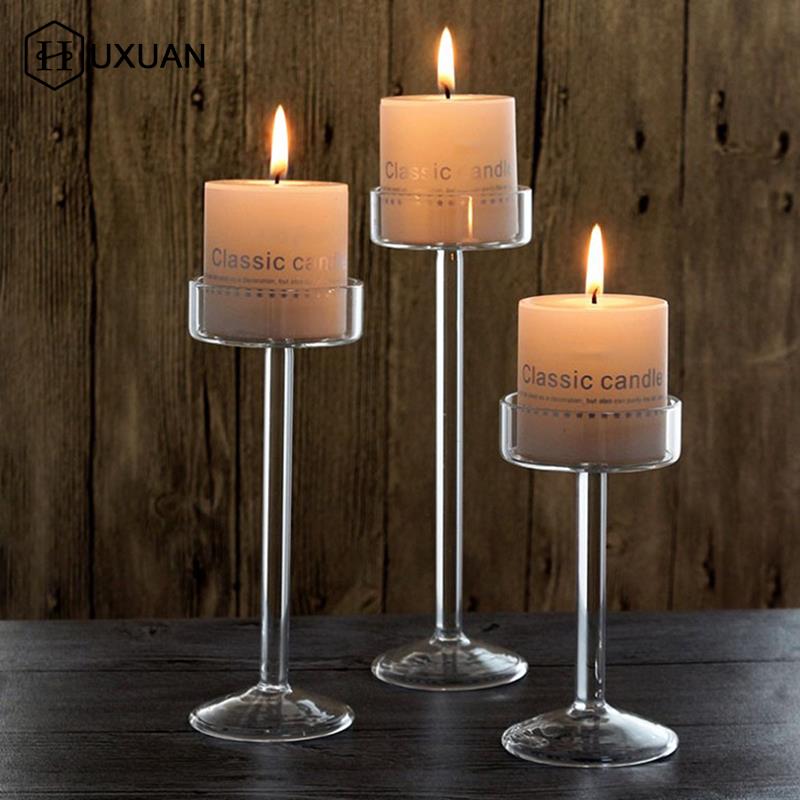 Candle Making Glass - Высокий стеклянный подсвечник, прозрачный подсвечник, подставка,